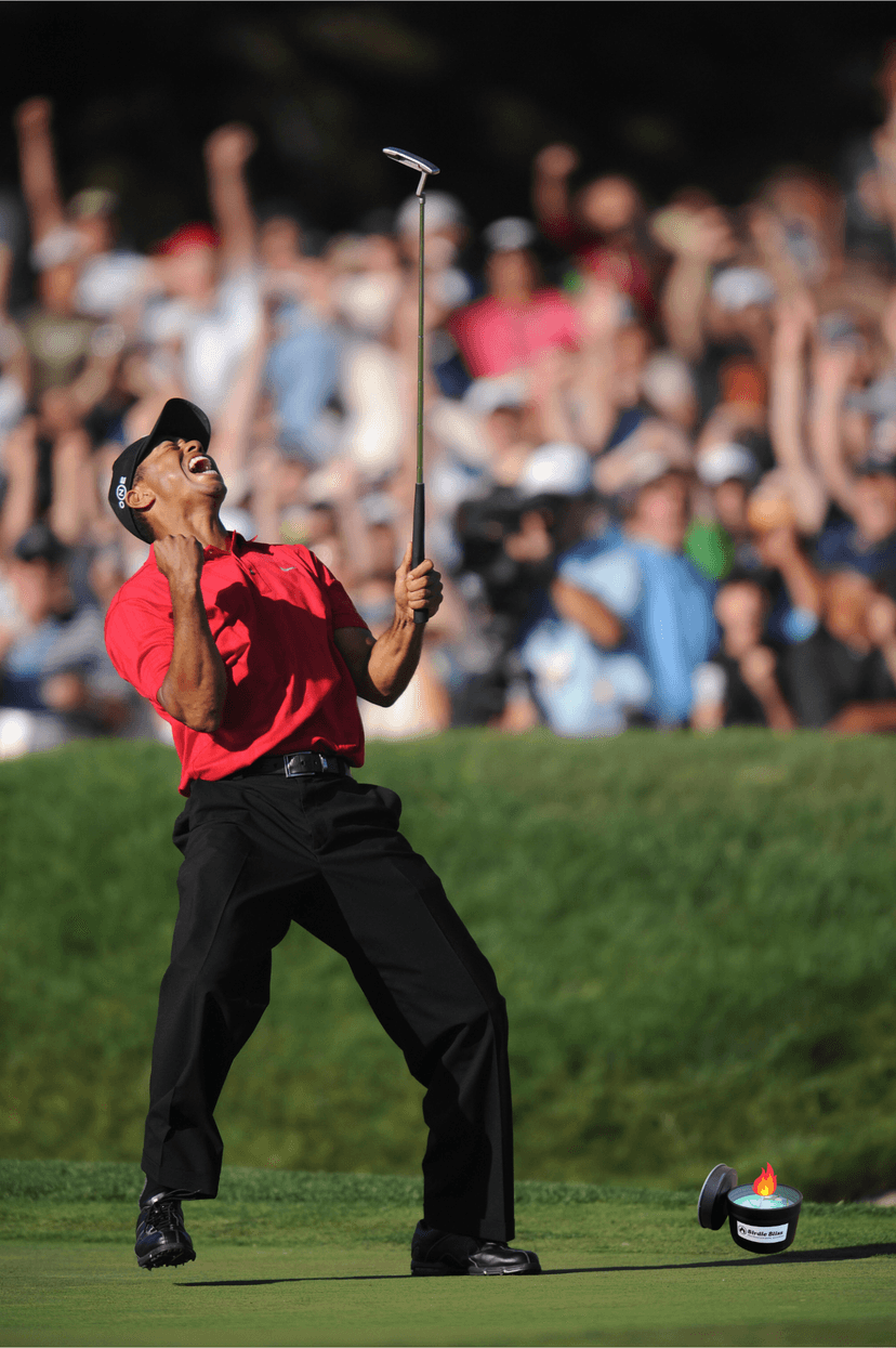Tiger Woods with Match Play Candle